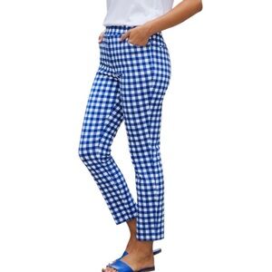 NEW Talbots Chatham Ankle Pants Women’s Blue Gingham Side/Zip